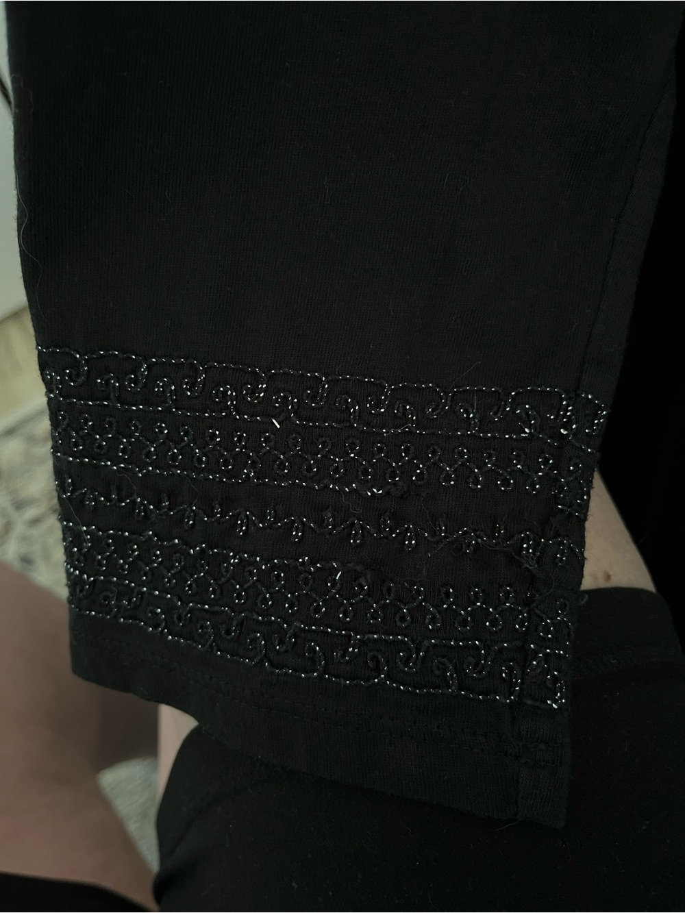 "J. Jill Black Metallic Embroidered Shimmer Tunic Shirt 209312 - Picture 7 of 7